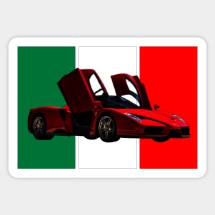 Ferrari Enzo with Italian Flag Background Sticker